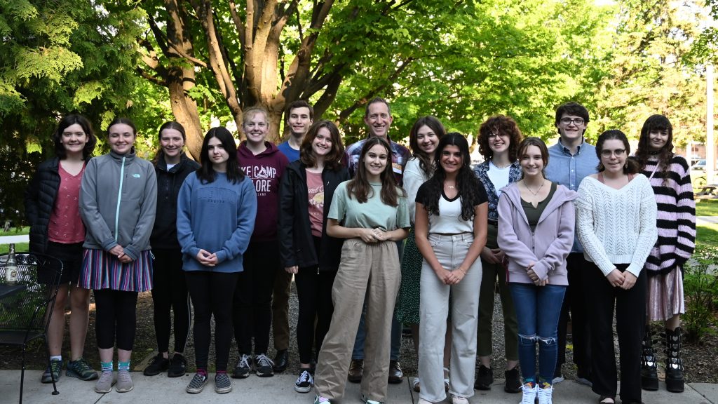 A Creative Writing Lab Update: A group of Student Writers attending our Lit Journal release event at Higher Grounds.